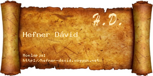 Hefner Dávid névjegykártya